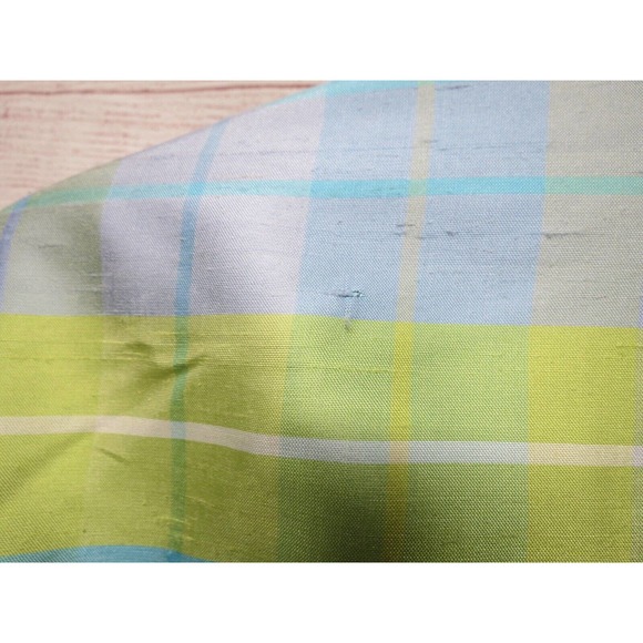 MURELI Sz S Small 100% Silk Aqua Blue Green Plaid Lined Jacket w/ Tags - Picture 9 of 15